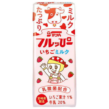 San-A Fluppy Strawberry Milk 200ml paper pack x 24 bottles 