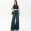 New Simple High Waist Casual Straight-leg Baggy Jeans Pant For Women