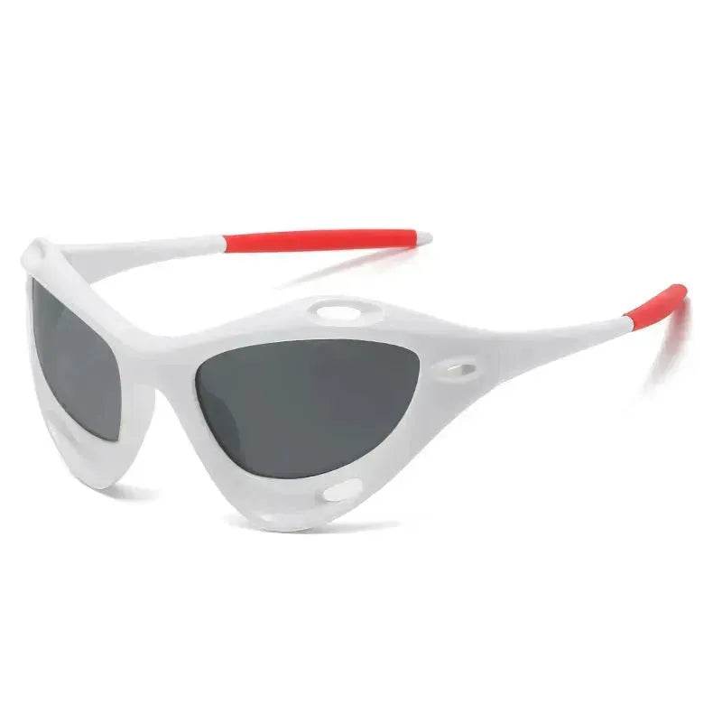 Fashion Large Frame Cat Eye Personality Hollow Out Cycling Sunglasses for Men