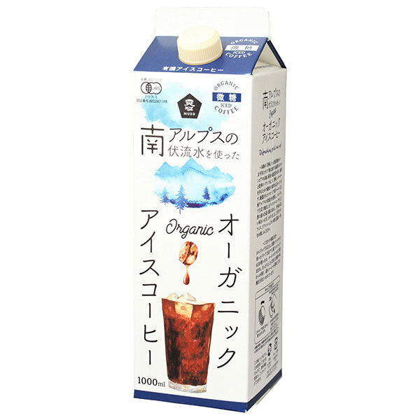 Muso Organic Iced Coffee Fine Sugar 1000ml Paper Pack x 12 bottles [Shipped in Japan]