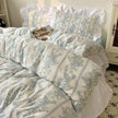 Washed Cotton Four-piece Bed Set with Duvet Cover and Sheets