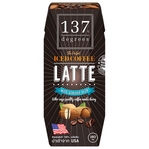HARUNA 137 Degrees Almond Milk Latte 180ml paper pack x 36 bottles [shipped in Japan]
