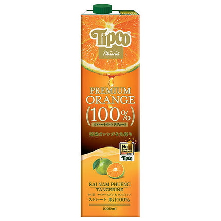 HARUNA Tipco Premium Orange 100% Straight Juice 1000ml paper pack x 12 pieces [Shipped in Japan]