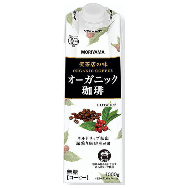 Moriyama Dairy Coffee Shop Taste Organic Coffee 1000g paper pack x 6 bottles [shipped in Japan]