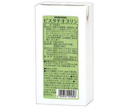 Moriyama Dairy MORIYAMA Pistachio Pudding 540g Paper Pack x 12 Pieces 