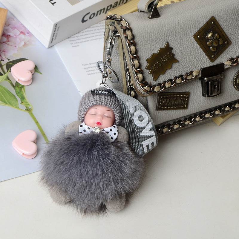 Cute Sleeping Doll Plush Doll Keychain Pendant Backpack Handbag Wallet Accessories