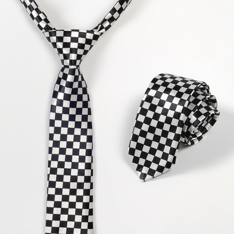 Men's Narrow Plaid Tie – Slim Arrow Polyester Necktie for Business & Formal Wear | Canada & USA