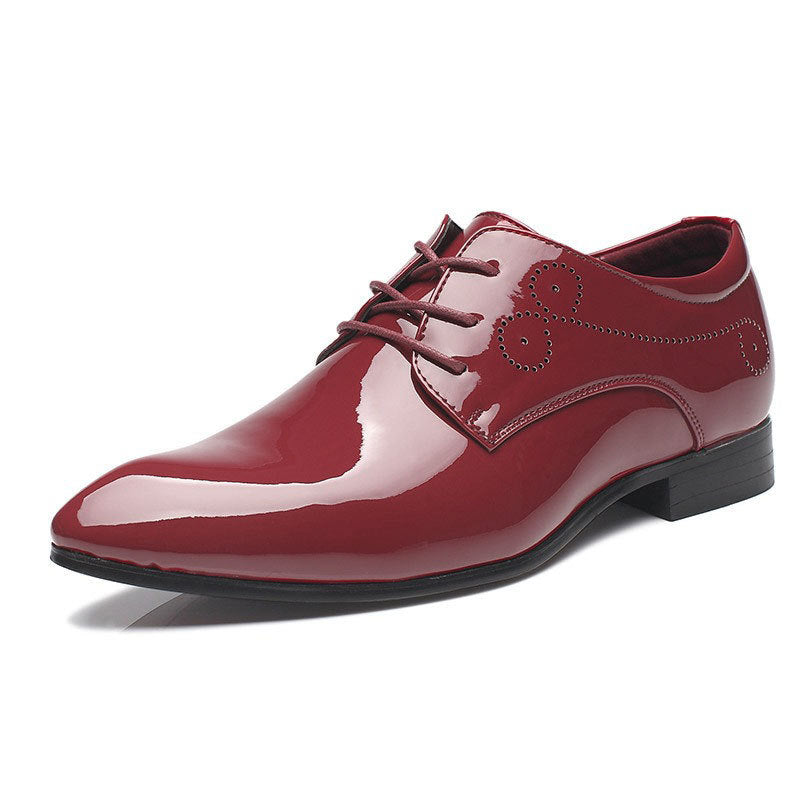Men's Slip-On Business Casual Leather Dress Shoes – Black, Blue & Red | Canada & USA