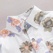 Summer  Flower Lapel Shirt Two-piece Set for boys Short sleeve shirt and short pant