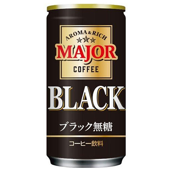 Japan Hills Coffee MAJOR Aroma and Rich Black Unsweetened 185g can x 30 pieces [Shipped in Japan]