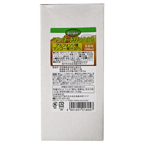 UCC GreenField Mango Drink 30% 1000ml paquet papier x 6 pièces 