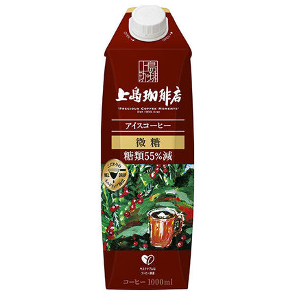 UCC Ueshima Coffee Shop Iced Coffee Micro-sugar 1000ml paper pack x 12 pieces [Shipped in Japan]
