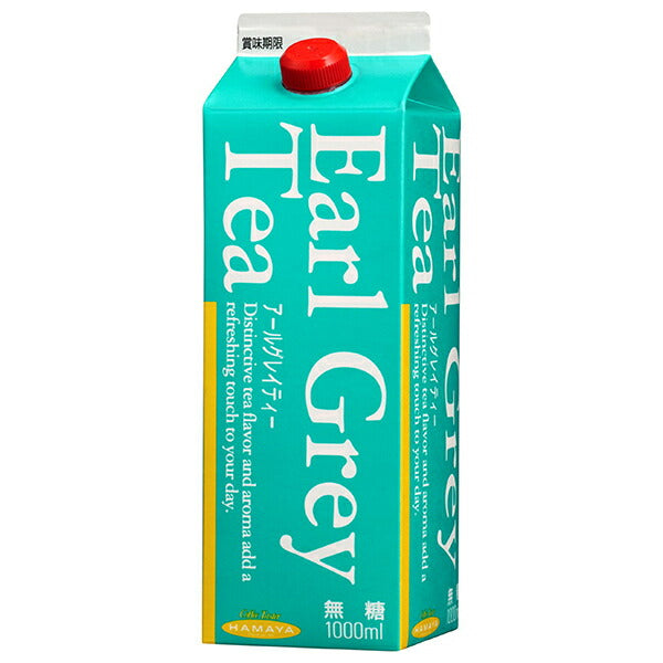 Hamaya Earl Gray Tea Sugar Free 1000ml Paper Pack x 12 bottles [Shipped in Japan]