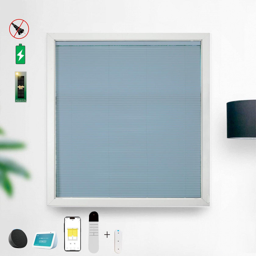Electric Motorised Blinds Solar Powered 15-Channel Remote Cordless Dimmable Window Shade