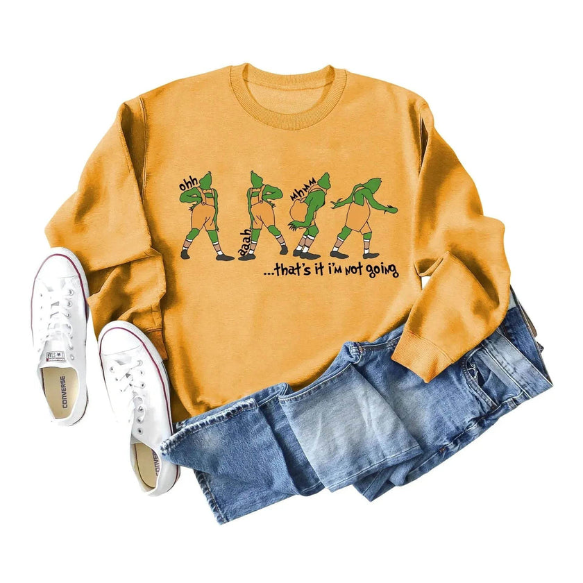 Women's Christmas Printed Long Sleeved  Pullover Sweatshirt