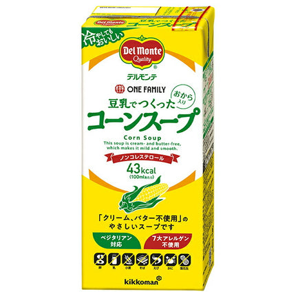Del Monte Corn soup made with soy milk 1000ml paper pack x 6 pieces [shipped in Japan]