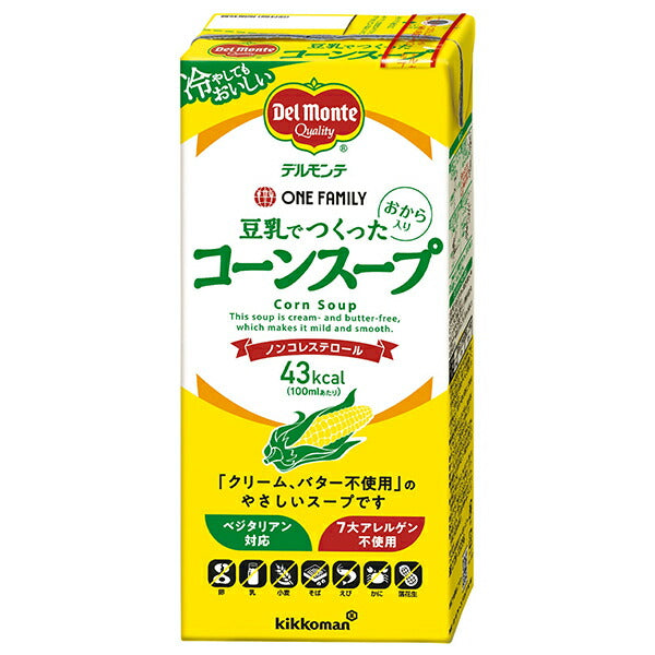 Del Monte Corn soup made with soy milk 1000ml paper pack x 6 pieces [shipped in Japan]