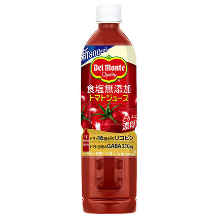 Del Monte Tomato Juice, No Salt Additive, 800ml PET bottles x 15 pieces [Shipped in Japan]