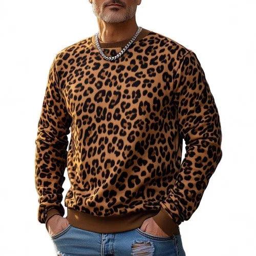 Men's Hooded Round-neck Long-sleeved Sweatshirt Fancy Pattern