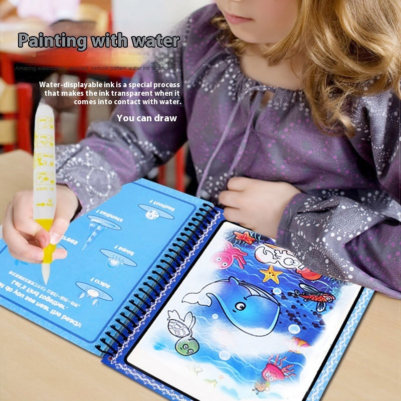 Magic Water Coloring Book for Kids – Paint with Water, Colors Appear & Disappear (6 Styles)