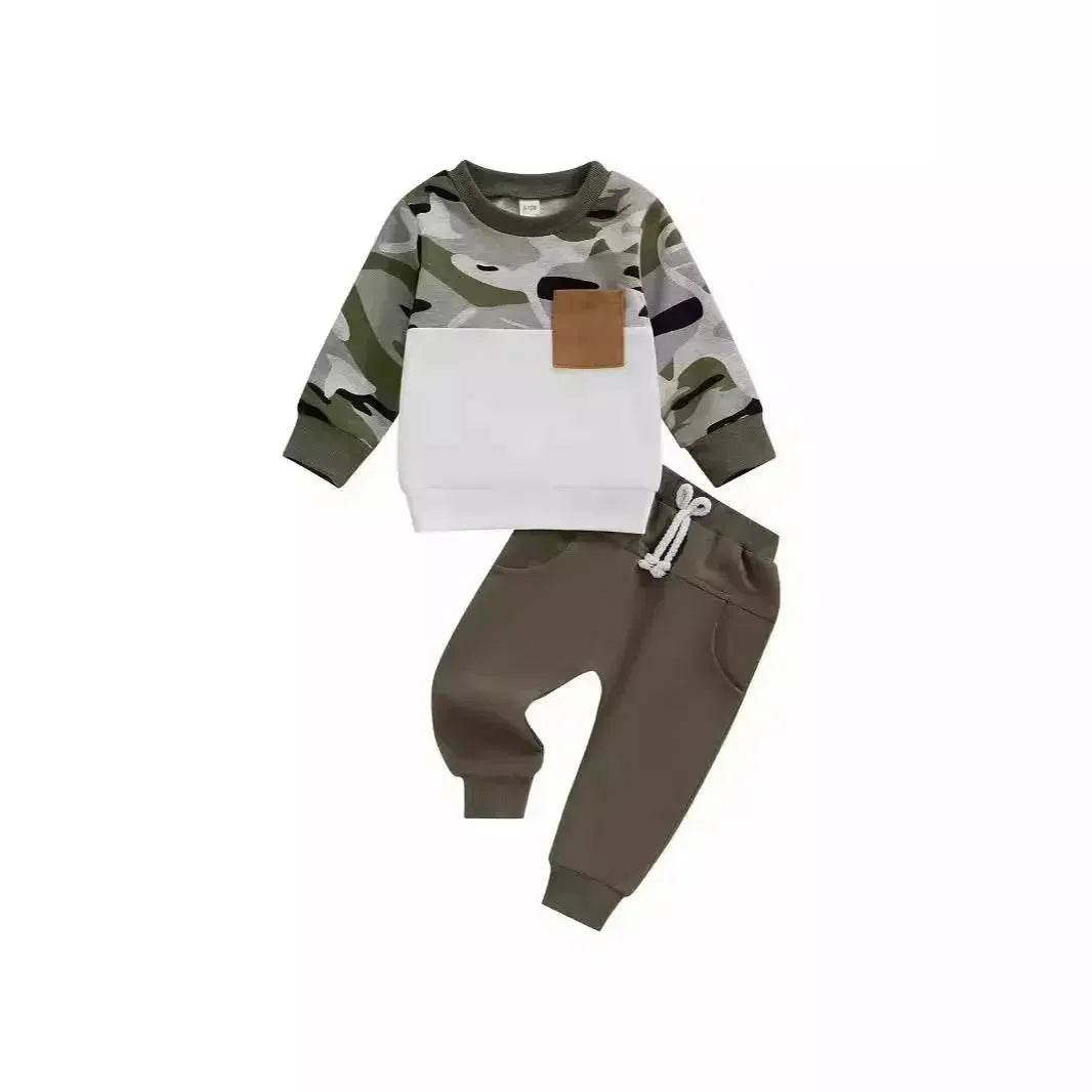 Children's Autumn And Winter Camouflage Suit Unisex Two piece for kids
