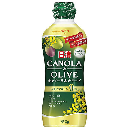 Nisshin Canola & Olive Oil 350g PET Bottle x 10 [Ships from Japan]
