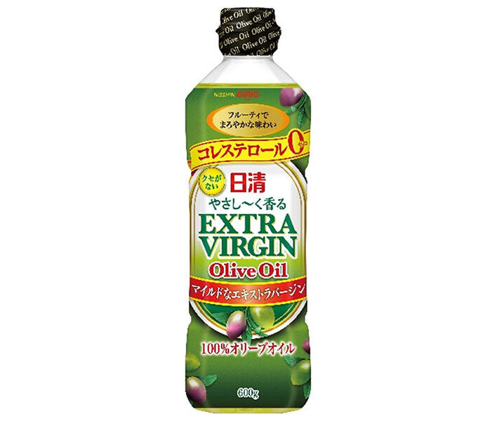 Nissin Oilio Nissin Huile d'Olive Extra Vierge Parfumée Douce Bouteilles PET de 600 g x 10 pièces 