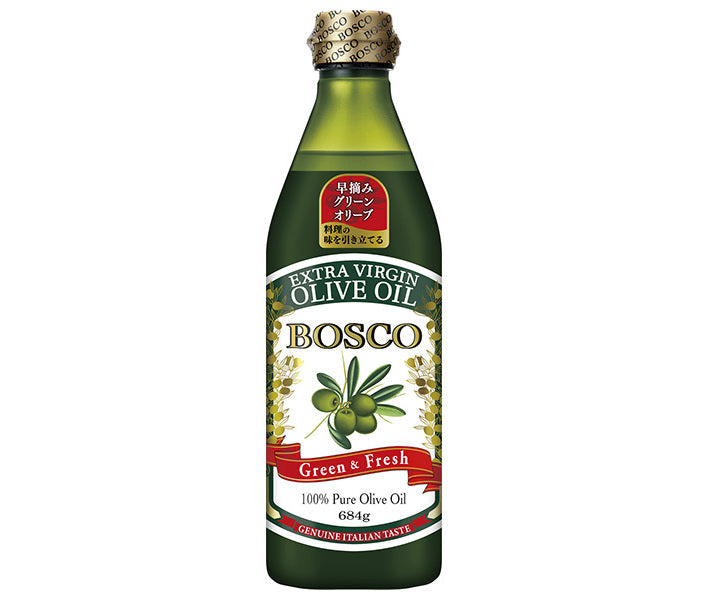 Huile d'olive extra vierge Nissin Oilio BOSCO 684g bouteille PET x 12 bouteilles 