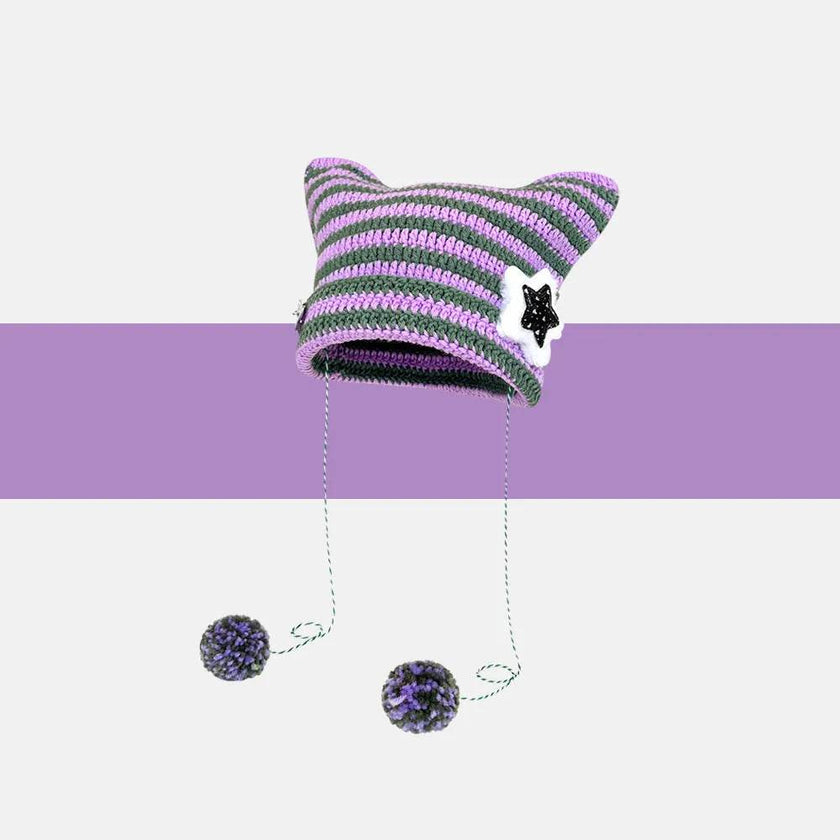 Breathable Windproof Cute Thermal Head Cover Woolen Cap beanies
