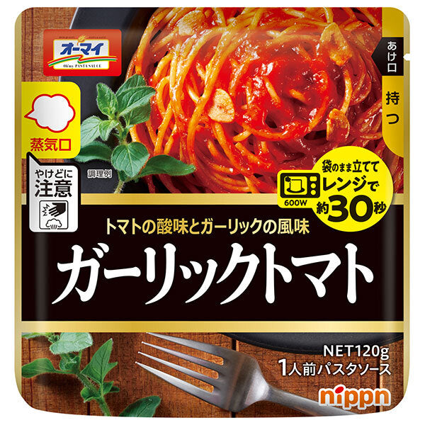 Nippun Oh My Microwave Garlic Tomato 120g x 12 pieces [Shipped in Japan]