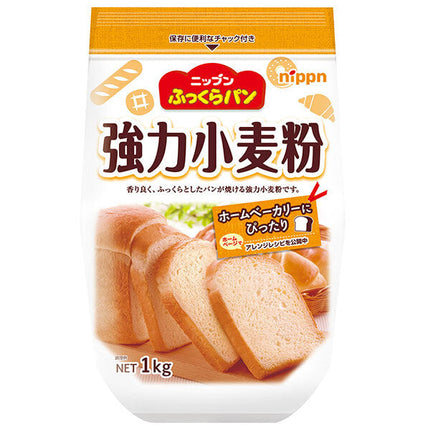 Nippun Fluffy Bread Strong Flour 1kg x 12 bags [Shipped in Japan]