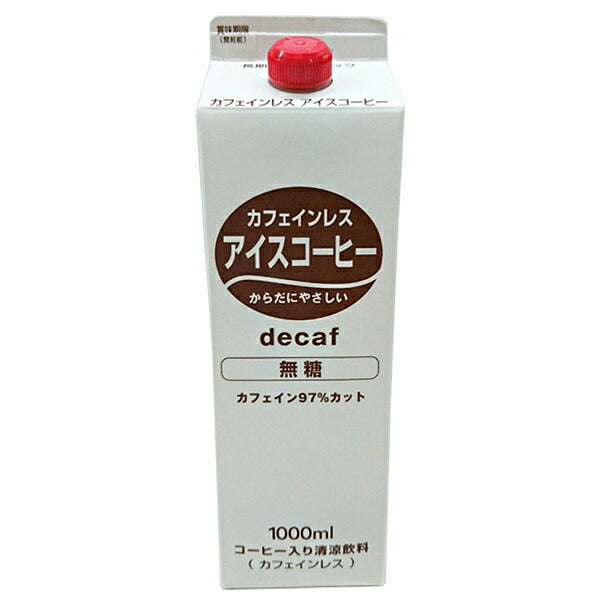 Tealand Decaffeinated Unsweetened Iced Coffee 1000 ml Paper Carton x 12 [Ships from Japan]