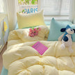 Class A Washed Cotton Four-piece Set Pure Color Duvet Cover Sheets