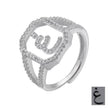 Fashion Micro Inlaid Zircon Arab Letters Ring for women
