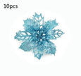 Glitter Artifical Christmas Flowers Christmas Tree Decorations For Home Fake Flowers Xmas Ornaments New Year Decor