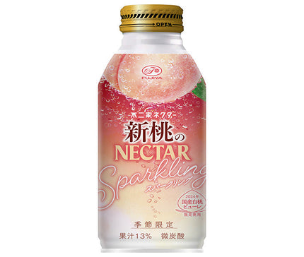 Fujiya New Peach Nectar Sparkling Bouteille de 380 ml x 24 pièces 