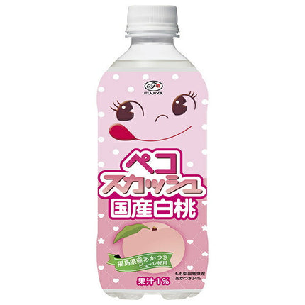不二家 ペコスカッシュ 国産白桃 500mlペットボトル×24本入【日本出荷】