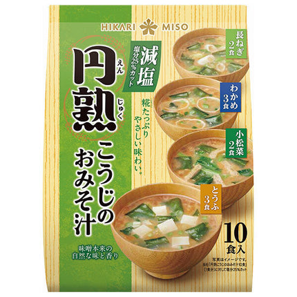Hikari Miso Enjuku Koji Miso Soup, Low Salt, 10 servings x 12 bags [Shipped in Japan]