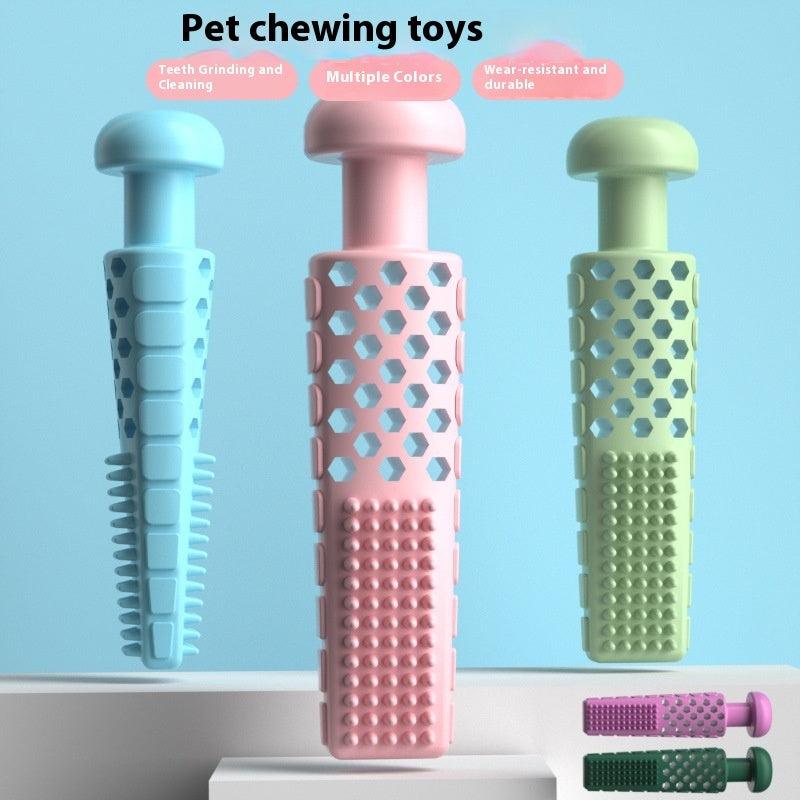 Dog Toothbrush Chew Toy – Rubber Dog Dental Cleaning Toy for Puppies & Aggressive Chewers