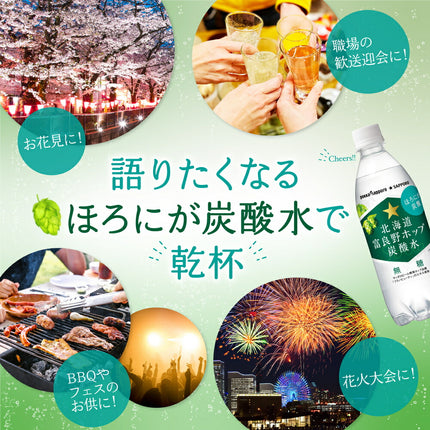Pokka Sapporo Hokkaido Furano Hop Carbonated Water 500ml PET bottle x 24 bottles [Shipped in Japan]