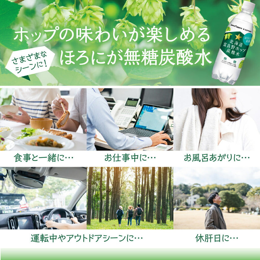 ポッカサッポロ 北海道 富良野 ホップ 炭酸水 500mlペットボトル×24本入【日本出荷】