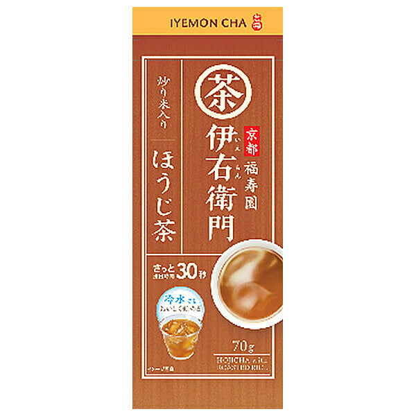 Uji no Tsuyu Seicha Iemon Roasted Green Tea with Roasted Rice 70g x 12 Bags [Ships from Japan]
