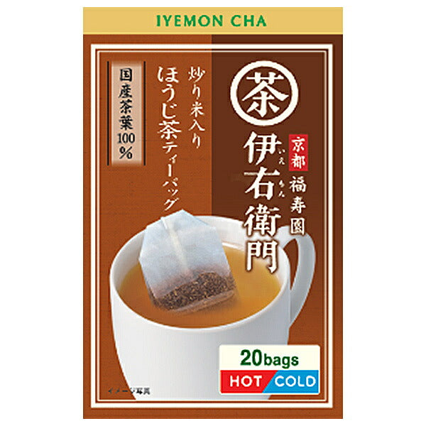 Uji no Tsuyu Seicha Iemon Roasted Green Tea with Roasted Rice Tea Bags (1.7g x 20 Bags) x 12 Boxes [Ships from Japan]