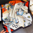 Women's Mulberry Silk Square Scarf 65x65cm | Beige Orange & Yellow Gray