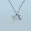 Crucifix with Enameled Miraculous Medal