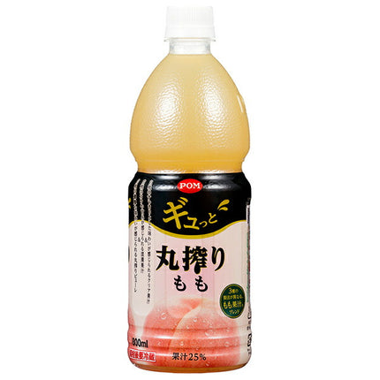 Ehime Beverage POM (Pon) Gyutto Maru Squeezed Momo 800ml PET bottles x 6 bottles [Shipped in Japan]