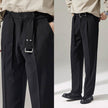 Detachable Belt Draping Wide-leg Suit Chinos Trouser For Men