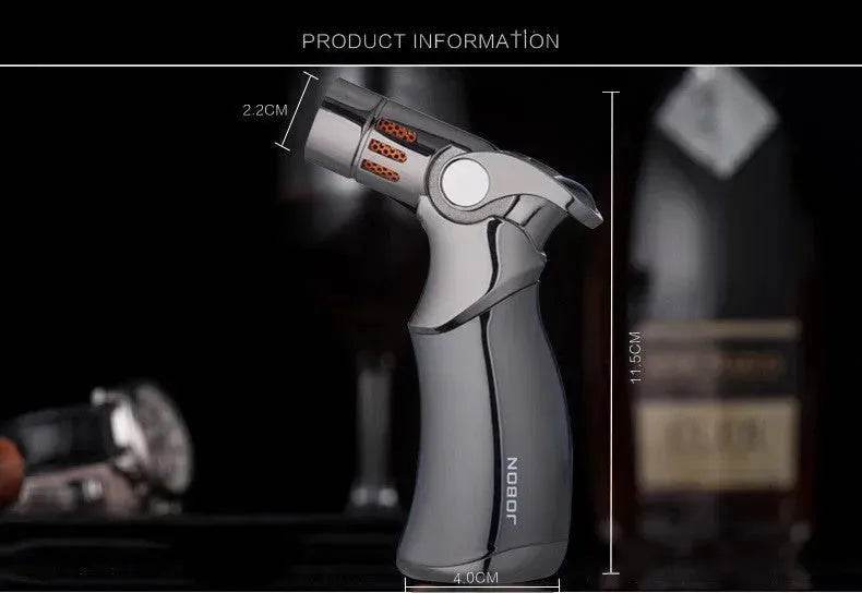 Metal Windproof Blue flame Butane Torch Lighter Cigar Lighter