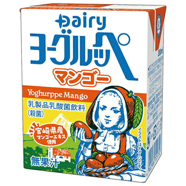 南日本酪農協同 デーリィ ヨーグルッペ マンゴー 200ml紙パック×18本入【日本出荷】