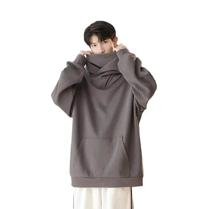 Autumn Winter Oversized Turtleneck Hoodie  Pullover for mens